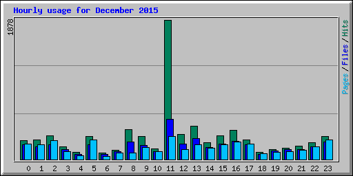 Hourly usage for December 2015